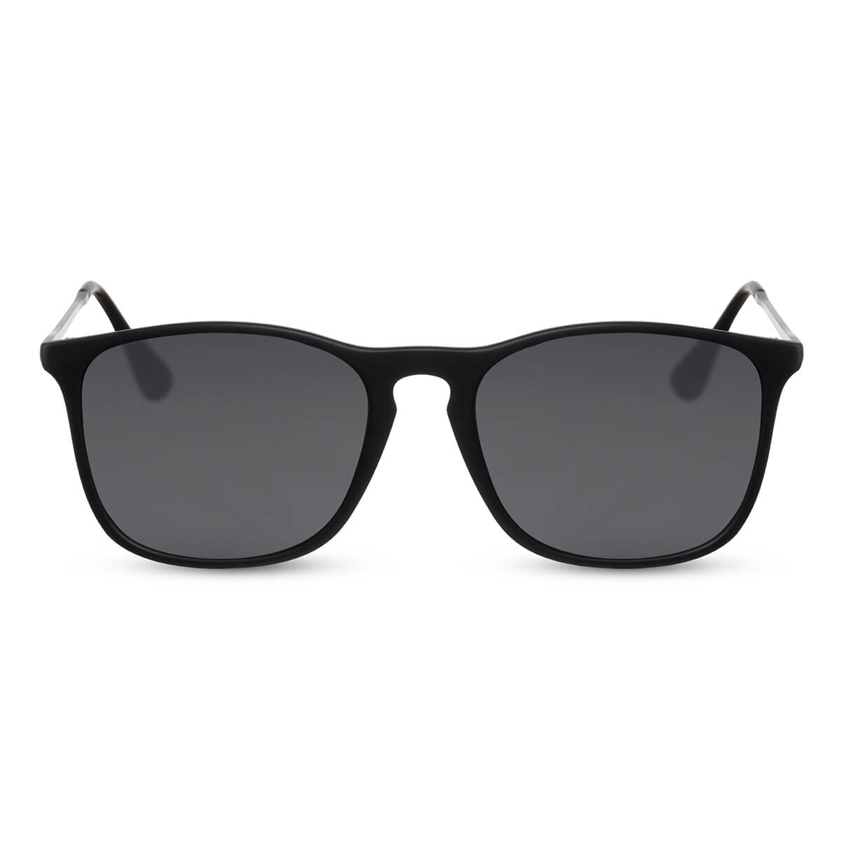 Wayfarer solbriller sort glas